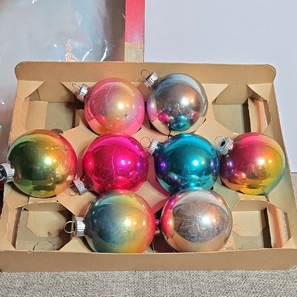 Shiny Brite Other - Shiny Bright Vintage Mercury Glass Multicolor Holiday Ornament
